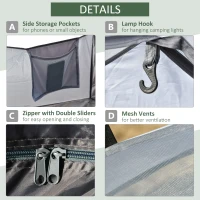 Outsunny 2 Person Camping Tent Dome Tent with Waterproof Polyester Rain Cover, 4 Mesh Windows for Air, & Carry Bag(m-5)