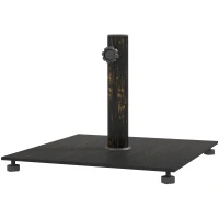 Outsunny Square Patio Umbrella Base, 29 lbs Metal Umbrella Stand Base with Adjustable Foot Pads, Heavy Duty Patio Umbrella Holder for 1.5"/1.9" Umbrella Poles for Outdoor, Lawn, Poolside, Bronze(m-1)