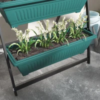 Outsunny 4-Tier Vertical Raised Garden Planter with 4 Boxes, Outdoor Plant Stand Grow Container for Vegetable & Flowers, Green(m-9)