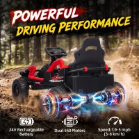 Qaba 24V Electric Car for Kids with Dual 550W Motors, Remote Control, Soft Start, Metal Front Bumper, Max 5Mph, for Age 3+(m-4)