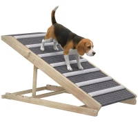 PawHut Dog Ramp for Couch, Foldable Pet Ramp for Small to Large Dog, 4 Adjustable Height from 14" to 20"(m-9)