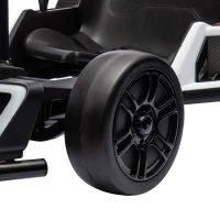 Aosom 24V 7.5 MPH Electric Go Kart with Adjustable Seat, Slow Start, White(m-16)