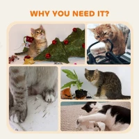 PawHut Cat Tree, Small Cat Tower with Perch, Scratching Post, Cat Condo, Toy Ball for Kitty, Leopard Print(m-6)