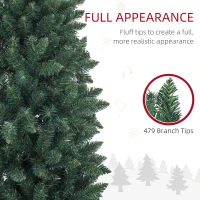 HOMCOM 6ft Tall Pencil Artificial Christmas Tree with 479 Branch Tips with Steel Base, Green(m-5)