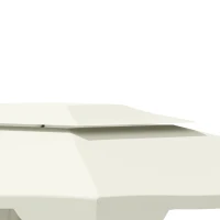 Outsunny 10' X 13' Outdoor Patio Gazebo with Double Vented Roof, Storage Shelves, Steel Frame for Lawn, Backyard and Deck, Cream White(m-8)