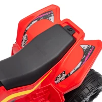 Qaba 6V Kids ATV, 4 Wheels Kids Quad with Button Control, 45Mins Runtime, Max 1.2MPH, Max 55lbs Load for 18-48 M, Red(m-12)