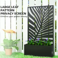 Outsunny Metal Garden Bed with Trellis for Climbing Plants, Freestanding or Wall Mounted Flower Bed for Garden, Patio, Balcony(m-6)