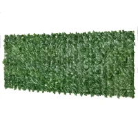 Outsunny Grass Wall Panels, 118" x 39" Artificial Grass Wall Decor, Greenery Backdrop Panels Wall, Dark Green(m-11)