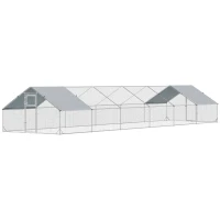 PawHut Large Chicken Coop with Waterproof and Anti-UV Cover, Spire Shaped for Outdoor and Yard Farm Use, 39' x 10' x 6.4'(m-1)