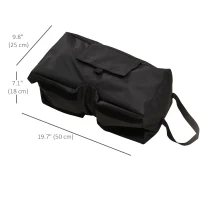 Outsunny 2pc Umbrella Base, Weight Bag, Garden Parasol Weight Base, Filled Sand Fits Most Umbrella w/ Scoop Up 55lbs, Black(m-3)