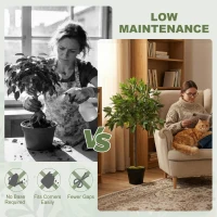 Outsunny 3FT Artificial Laurel Tree Set of 2, Lifelike Fake Plant with 564 Leaves, Potted Fake Plant for Home Office Decor, Green(m-5)