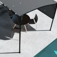 Outsunny 10' x 8' Outdoor Pergola and Patio Gazebo for Garden, Camper, Deck, Doors and Windows, Dark Gray(m-8)