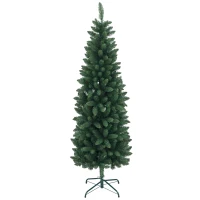 HOMCOM 6ft Tall Pencil Artificial Christmas Tree with 479 Branch Tips with Steel Base, Green(m-9)