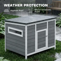 PawHut Duck Coop, Wooden Duck House Rabbit Hutch with Openable Roof, Removable Base, Elevated Legs, Ramp, Ventilated Windows(m-7)