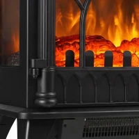 HOMCOM Electric Fireplace 1000W/2000W, Freestanding Heater with Adjustable Thermostat, Overheat Protection, 3D Flame Effect(m-9)