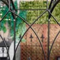 Outsunny 7Ft Garden Arch Arbor, Metal Arch Trellis for Climbing Vines, Garden Archway for Wedding, Bridal Party, Ceremony(m-7)
