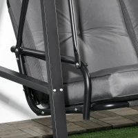 Outsunny 2-Seater Outdoor Porch Swing with Adjustable Canopy, Patio Swing Chair for Garden, Poolside, Backyard, Dark Gray(m-9)