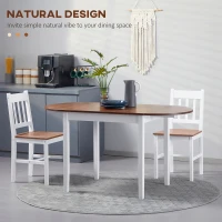 HOMCOM 55" Wood Kitchen Table, Drop Leaf Tables for Small Spaces, Brown(m-4)