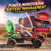 Qaba 24V Electric Car for Kids with Dual 550W Motors, Remote Control, Soft Start, Metal Front Bumper, Max 5Mph, for Age 3+(m-7)