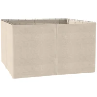 Outsunny Gazebo Curtains, 10' x 13' Universal Replacement Privacy Curtain, 4-Panels Sidewall with Hooks/C-Rings, Beige(m-11)