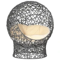 PawHut Rope Weave Cat Bed with Cushion, Stand, for Indoor Cats, Violet(m-9)