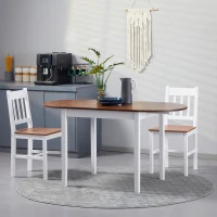 HOMCOM 55" Wood Kitchen Table, Drop Leaf Tables for Small Spaces, Brown(m-10)