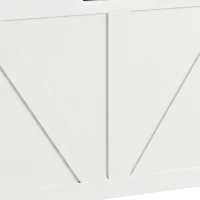 HOMCOM 31.5 Inches Storage Chest, Storage Trunk with Safety Hinge for Living Room, White Wood Grain(m-12)