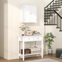 HOMCOM Bathroom Medicine Cabinet, Wall Cabinet with 2 Doors and Adjustable Shelf, Space Saver Over Toilet Cabinet(m-6)