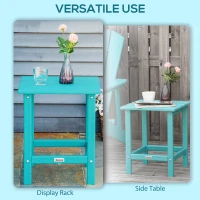 Outsunny Adirondack Side Table, Square Patio End Table, Weather Resistant 15" Outdoor HDPE Table for Porch, Pool, Balcony, Green(m-5)