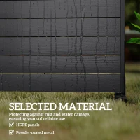 Outsunny HDPE Outdoor Privacy Screen, 47.2"W x 68.5"H Decorative Privacy Fence Screen with Stand and 6 Panels, Black(m-4)