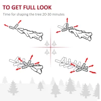 HOMCOM 7.5ft Pre-Lit Snow-Flocked Slim Douglas Fir Artificial Christmas Tree with Realistic Branches(m-5)
