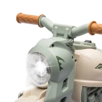 Qaba Ride On Motorcycle, 6V Ride on Bubble Car, 3 Wheeled Electric Motorcycle for Kids w/ LED Headlight, Music, Cream White(m-9)