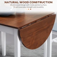 HOMCOM 55" Wood Kitchen Table, Drop Leaf Tables for Small Spaces, Brown(m-6)