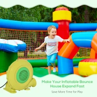 Outsunny Bounce Air blower for Inflatable House 450-Watt Electric Fan Blower Compact and Energy Efficient Pump Indoor Outdoor, Bouncy Castle and Pneumatic Swimming Pool, Yellow(m-5)