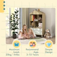 Qaba 4-Cubby Children's Toy Shelf, Kids Bookshelf and Toy Storage for Playroom, Children's Room, Living Room,(m-5)