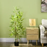 HOMCOM 4ft Artificial Tree, Indoor Fake Bamboo with Pot, for Home Office Living Room Decor(m-7)