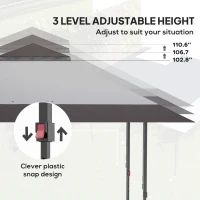 Outsunny 13' x 13' Pop Up Canopy Tent, UPF50+ Tents for Parties, Height Adjustable, with Wheeled Carry Bag and 4 Sand Bags, Gray(m-5)