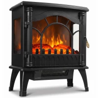 HOMCOM Electric Fireplace 1000W/2000W, Freestanding Heater with Adjustable Thermostat, Overheat Protection, 3D Flame Effect(m-2)