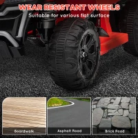Qaba Kids ATV Quad, 6V Ride On Toy with Rechargeable Battery, Light, Music, Forward & Reverse for Toddlers, Red(m-6)