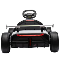 Aosom 24V 7.5 MPH Electric Go Kart with Adjustable Seat, Slow Start, White(m-15)