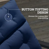 Outsunny Patio Lounge Chair Cushion, Tufted Thick Outdoor Chaise Lounge Cushion with Ties, 74.8" x 22" x 4", Navy Blue(m-6)