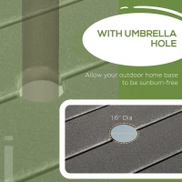 Outsunny Aluminum Frame Round Patio Table with Umbrella Hole, Outdoor Dining Table for 4 People, Dark Gray(m-4)