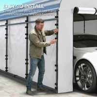 Outsunny Carport Replacement Sidewall Panel for 12' x 20' Carports, UPF50+ Waterproof Replacement Side Wall Cover, White(m-7)