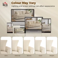 HOMCOM 3 Seater Sofa, 83.5" Modern Upholstered Couch with Pocket Spring and 2 Scatter Cushions for Living Room, Cream White(m-7)