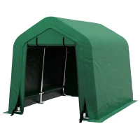 Outsunny 8' x 6' Carport with Sidewalls and Roll-up Door, Outdoor Storage Shelter for Motorcycle and Car, Green(m-2)