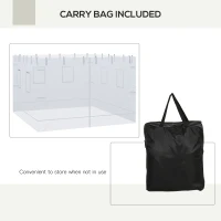 Outsunny Canopy Screen Walls, Replacement Netting with 6 Service Windows and 1 Door, for 10' x 10' Canopy Tent, White(m-7)