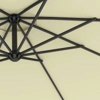 Outsunny 10' Cantilever Tilt Offset Patio Umbrella w/ UV & Water Safe Material & Cross Base (Weight Not Included), Beige(m-9)