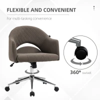 Vinsetto Mid Back Home Office Chair, Computer Desk Chair with Adjustable Height and Padded Seat, Brown(m-18)