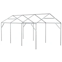 Outsunny 19.7' x 9.7' Heavy Duty Party Tent & Carport with Removable Sidewalls and Double Doors, Large Canopy Tent, Sun Shade Shelter, for Parties, Wedding, Outdoor Events, BBQ, White(m-8)