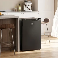 HOMCOM Upright Freezer, 3 Cu.Ft Mini Freezer with Reversible Single Door, Adjustable Thermostat for Home, Dorm, Black(m-1)